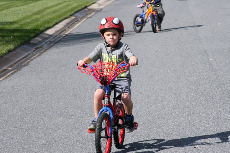 Nick riding his bike